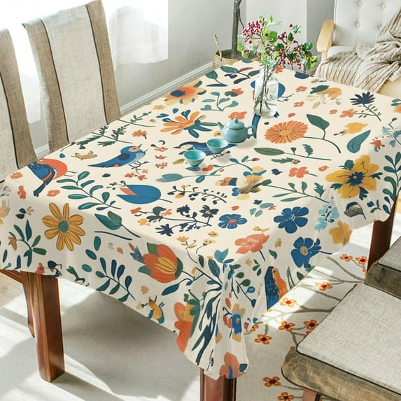 Yayeee Tablecloths 54" x 72" Rectangle Wrinkle Resistant Party Table Cover, Cute Animals