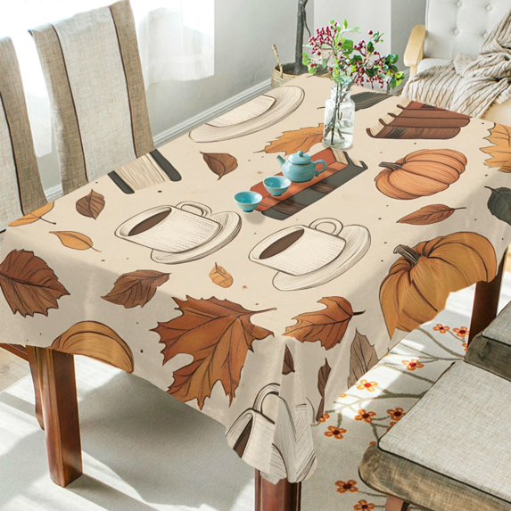 Yayeee Tablecloths 54" x 72" Rectangle Wrinkle Resistant Party Table Cover, Fall Book