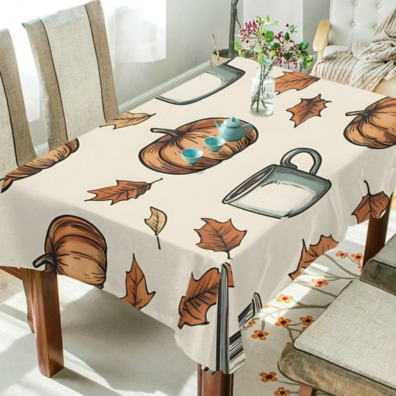 Yayeee Tablecloths 54" x 72" Rectangle Wrinkle Resistant Party Table Cover, Fall Leaves