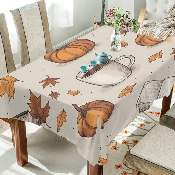 Yayeee Tablecloths 54" x 72" Rectangle Wrinkle Resistant Party Table Cover, Fall Pumpkin Pattern