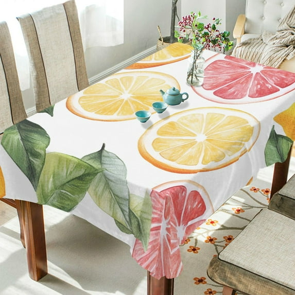 Yayeee Tablecloths 54" x 72" Rectangle Wrinkle Resistant Party Table Cover, Grapefruit Slices