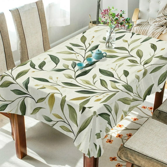 Yayeee Tablecloths 54" x 72" Rectangle Wrinkle Resistant Party Table Cover, Lush Greenery