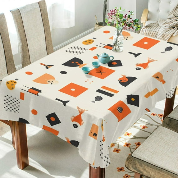 Yayeee Tablecloths 54" x 72" Rectangle Wrinkle Resistant Party Table Cover, Minimalist Geometric Pattern