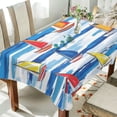 thumbnail image 1 of Yayeee Tablecloths 54" x 72" Rectangle Wrinkle Resistant Party Table Cover, Orange Sailboats, 1 of 8