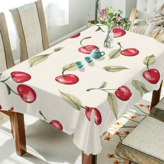Yayeee Tablecloths 54" x 72" Rectangle Wrinkle Resistant Party Table Cover, Red Cherry