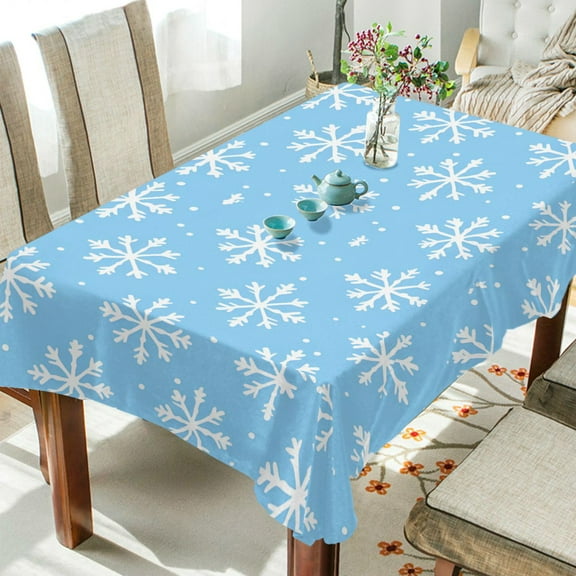 Yayeee Tablecloths 54" x 72" Rectangle Wrinkle Resistant Party Table Cover, Snowflake Pattern