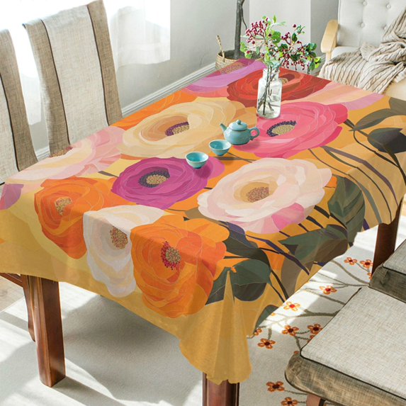 Yayeee Tablecloths 60" x 108" Rectangle Wrinkle Resistant Party Table Cover, Abstract Floral