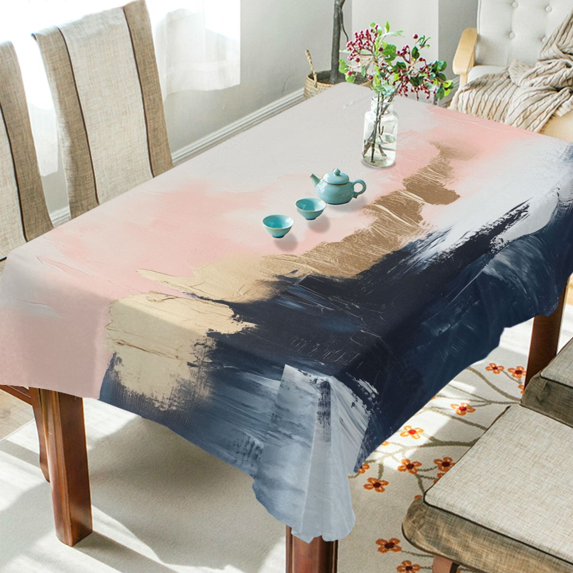 Yayeee Tablecloths 60" x 108" Rectangle Wrinkle Resistant Party Table Cover, Abstract Landscape