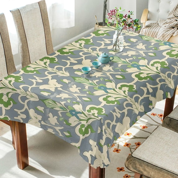 Yayeee Tablecloths 60" x 108" Rectangle Wrinkle Resistant Party Table Cover, Beige Floral