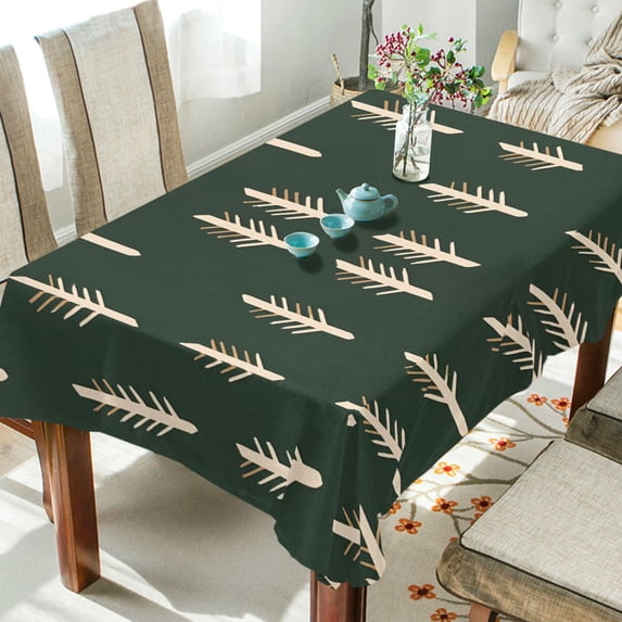 Yayeee Tablecloths 60" x 108" Rectangle Wrinkle Resistant Party Table Cover, Beige Plants
