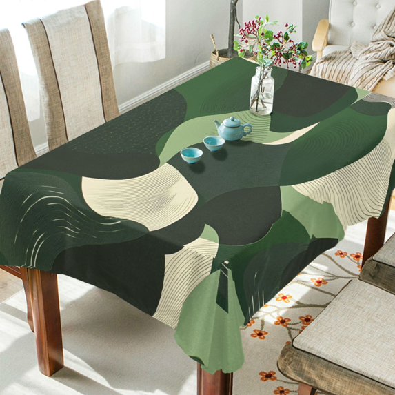 Yayeee Tablecloths 60" x 108" Rectangle Wrinkle Resistant Party Table Cover, Black Abstract
