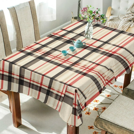 Yayeee Tablecloths 60" x 108" Rectangle Wrinkle Resistant Party Table Cover, Black Tartan