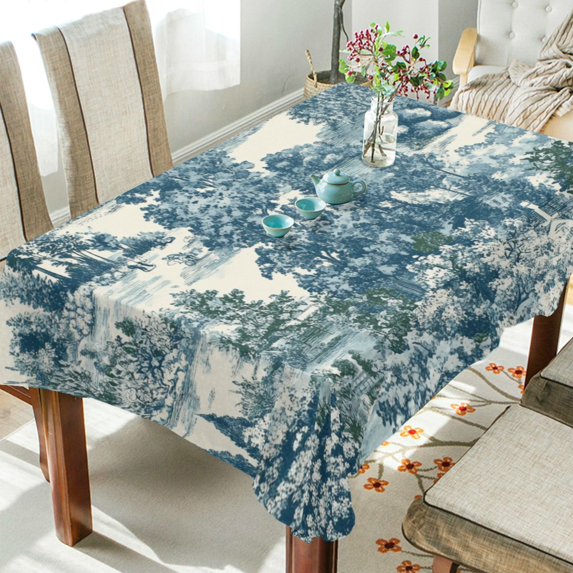 Yayeee Tablecloths 60" x 108" Rectangle Wrinkle Resistant Party Table Cover, Green Flourishing Garden