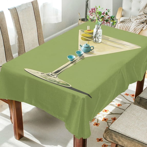 Yayeee Tablecloths 60" x 108" Rectangle Wrinkle Resistant Party Table Cover, Martini with Olive