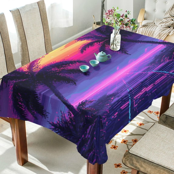 Yayeee Tablecloths 60" x 108" Rectangle Wrinkle Resistant Party Table Cover, Pink Digital Art