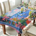 thumbnail image 1 of Yayeee Tablecloths 60" x 108" Rectangle Wrinkle Resistant Party Table Cover, Pink Floral Window, 1 of 8