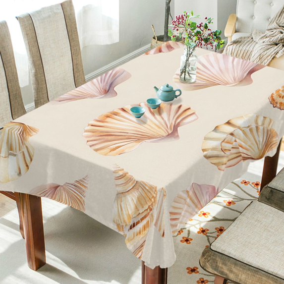 Yayeee Tablecloths 60" x 108" Rectangle Wrinkle Resistant Party Table Cover, Pink Seashell
