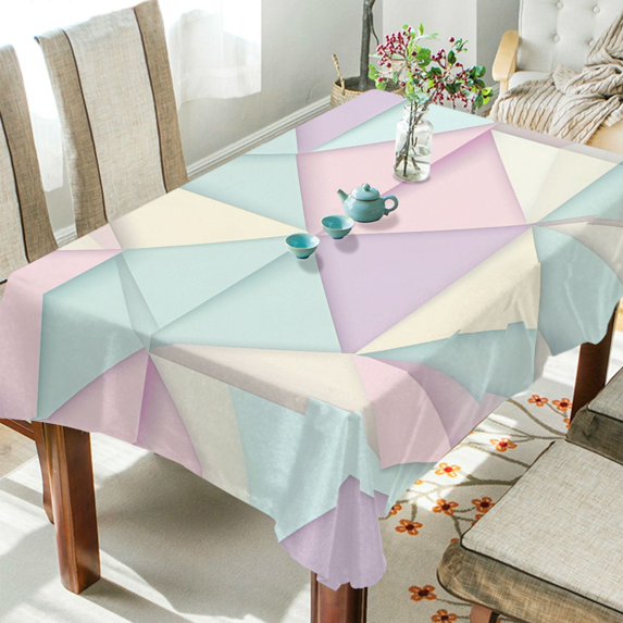 Yayeee Tablecloths 60" x 108" Rectangle Wrinkle Resistant Party Table Cover, Purple Geometric