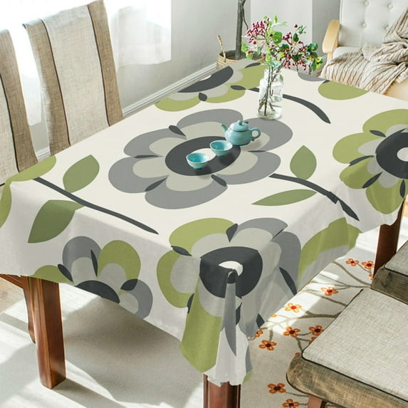 Yayeee Tablecloths 60" x 108" Rectangle Wrinkle Resistant Party Table Cover, Retro Flower
