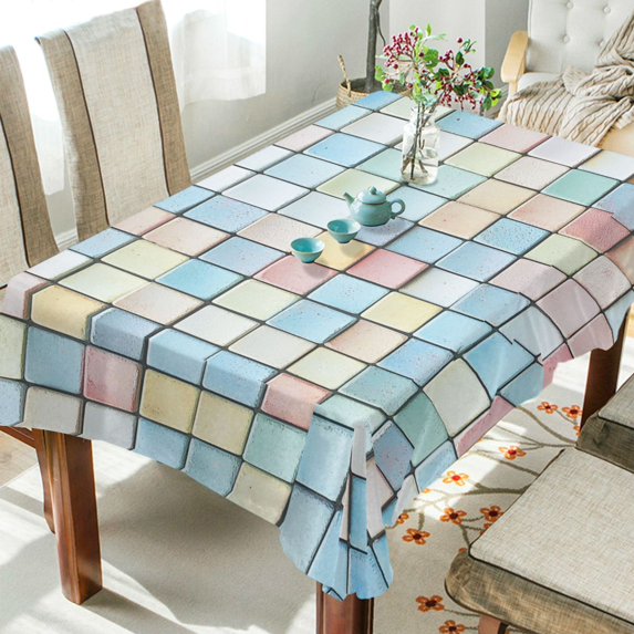 Yayeee Tablecloths 60" x 108" Rectangle Wrinkle Resistant Party Table Cover, Small Pastel Pattern
