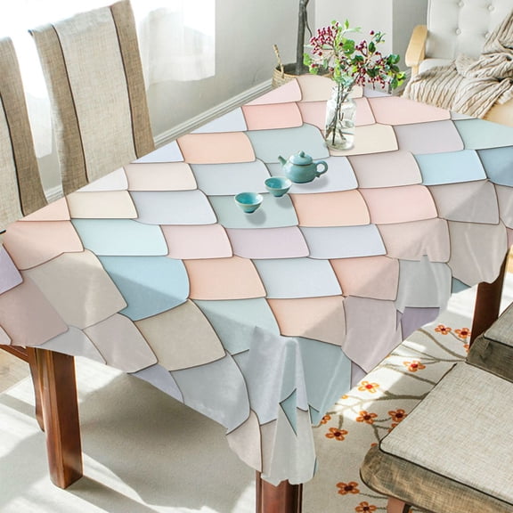 Yayeee Tablecloths 60" x 108" Rectangle Wrinkle Resistant Party Table Cover, Small Pink Pattern