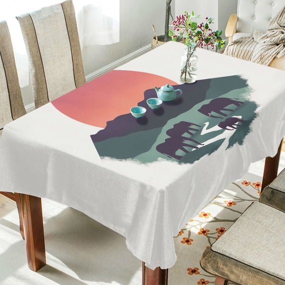 Yayeee Tablecloths 60" x 120" Rectangle Wrinkle Resistant Party Table Cover, Abstract Elephant