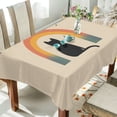 thumbnail image 1 of Yayeee Tablecloths 60" x 120" Rectangle Wrinkle Resistant Party Table Cover, Beige Cat Rainbow, 1 of 8