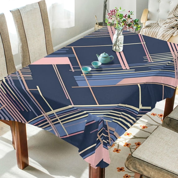 Yayeee Tablecloths 60" x 120" Rectangle Wrinkle Resistant Party Table Cover, Black Stripes