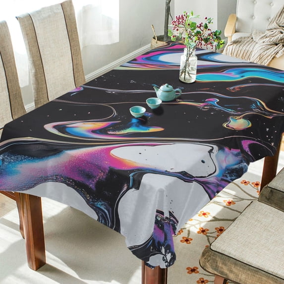 Yayeee Tablecloths 60" x 120" Rectangle Wrinkle Resistant Party Table Cover, Black