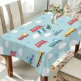 thumbnail image 1 of Yayeee Tablecloths 60" x 120" Rectangle Wrinkle Resistant Party Table Cover, Blue Trains Pattern, 1 of 8