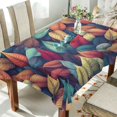 thumbnail image 1 of Yayeee Tablecloths 60" x 120" Rectangle Wrinkle Resistant Party Table Cover, Blue Vibrant Leaves Pattern, 1 of 8