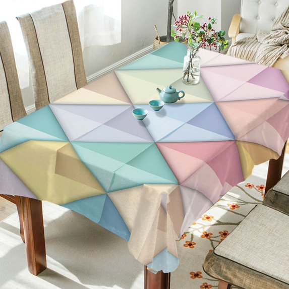 Yayeee Tablecloths 60" x 120" Rectangle Wrinkle Resistant Party Table Cover, Colorful Geometric