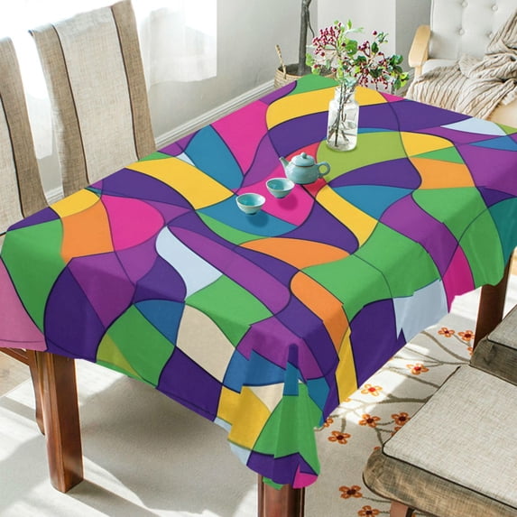 Yayeee Tablecloths 60" x 120" Rectangle Wrinkle Resistant Party Table Cover, Colorful Plaid