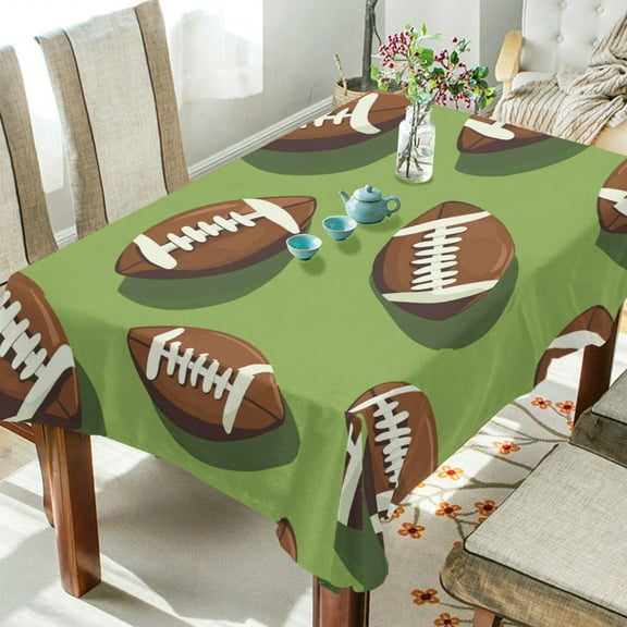 Yayeee Tablecloths 60" x 120" Rectangle Wrinkle Resistant Party Table Cover, Game Day Footballs