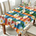 thumbnail image 1 of Yayeee Tablecloths 60" x 120" Rectangle Wrinkle Resistant Party Table Cover, Green Checkered Daisy, 1 of 8