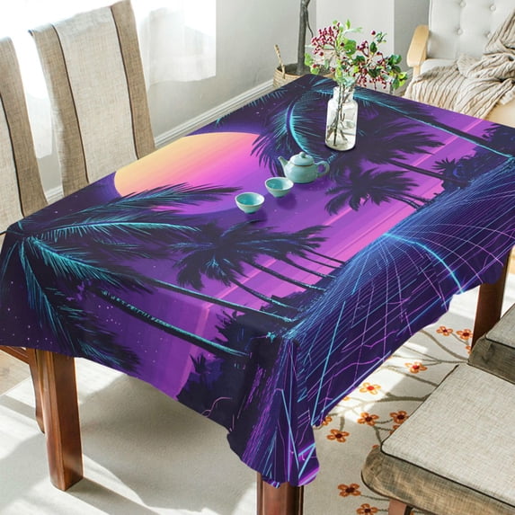 Yayeee Tablecloths 60" x 120" Rectangle Wrinkle Resistant Party Table Cover, Green Digital Art