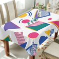 thumbnail image 1 of Yayeee Tablecloths 60" x 120" Rectangle Wrinkle Resistant Party Table Cover, Green Retro Shapes, 1 of 8