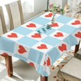 thumbnail image 1 of Yayeee Tablecloths 60" x 120" Rectangle Wrinkle Resistant Party Table Cover, Light Blue Checkered Heart, 1 of 8