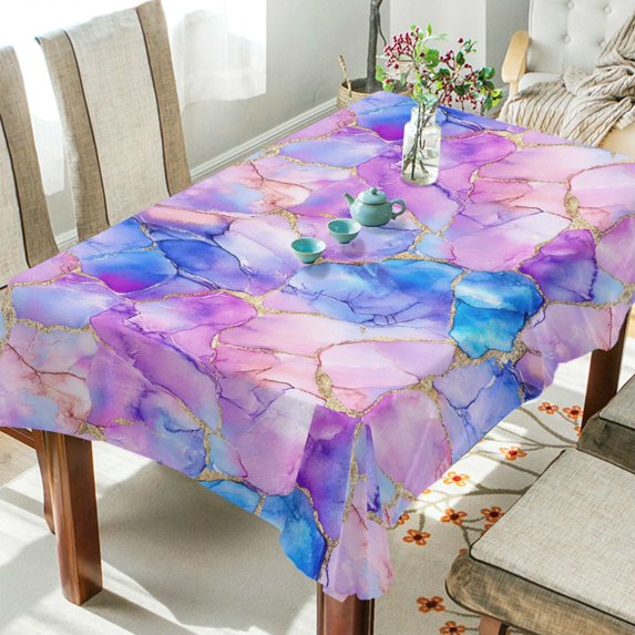 Yayeee Tablecloths 60" x 120" Rectangle Wrinkle Resistant Party Table Cover, Pastel Pink Marble Pattern