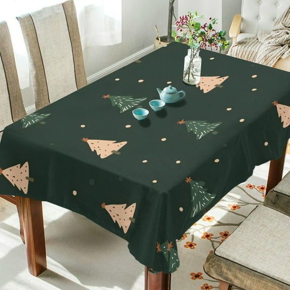 Yayeee Tablecloths 60" x 120" Rectangle Wrinkle Resistant Party Table Cover, Pink Christmas Trees