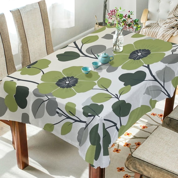 Yayeee Tablecloths 60" x 120" Rectangle Wrinkle Resistant Party Table Cover, Retro Flower Print