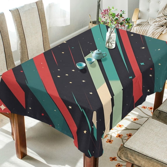 Yayeee Tablecloths 60" x 60" Rectangle Wrinkle Resistant Party Table Cover, Abstract Stripes