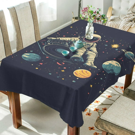 Yayeee Tablecloths 60" x 60" Rectangle Wrinkle Resistant Party Table Cover, Astronaut Space