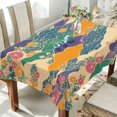 thumbnail image 1 of Yayeee Tablecloths 60" x 60" Rectangle Wrinkle Resistant Party Table Cover, Beige Floral Wave, 1 of 8