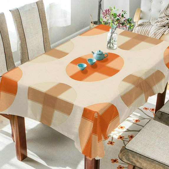 Yayeee Tablecloths 60" x 60" Rectangle Wrinkle Resistant Party Table Cover, Beige Geometric Pattern