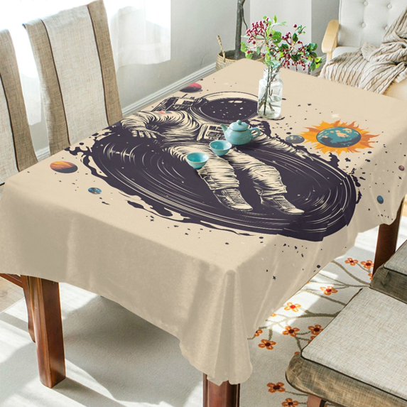 Yayeee Tablecloths 60" x 60" Rectangle Wrinkle Resistant Party Table Cover, Beige Record