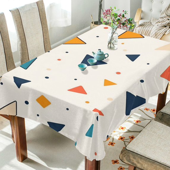 Yayeee Tablecloths 60" x 60" Rectangle Wrinkle Resistant Party Table Cover, Beige Simple Shapes