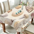 thumbnail image 1 of Yayeee Tablecloths 60" x 60" Rectangle Wrinkle Resistant Party Table Cover, Beige Watercolor Seashells, 1 of 8
