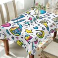 thumbnail image 1 of Yayeee Tablecloths 60" x 60" Rectangle Wrinkle Resistant Party Table Cover, Blue Doodle Pattern, 1 of 8