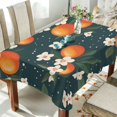 thumbnail image 1 of Yayeee Tablecloths 60" x 60" Rectangle Wrinkle Resistant Party Table Cover, Blue Floral Oranges, 1 of 8